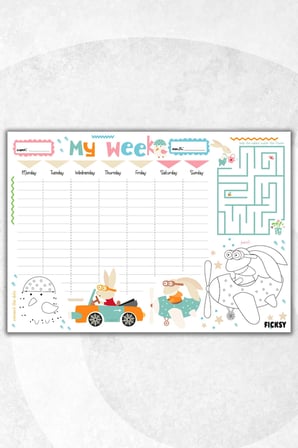 Çocuk Haftalık Planlayıcı - A4 - 30 Yaprak - Öğrenci Planlayıcı - Okul Planlayıcı - Ders Programı