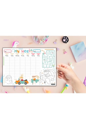 Çocuk Haftalık Planlayıcı - A4 - 30 Yaprak - Öğrenci Planlayıcı - Okul Planlayıcı - Ders Programı