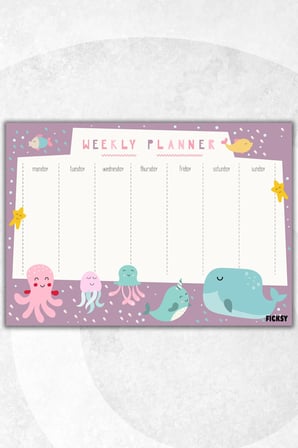 Çocuk Haftalık Planlayıcı - A4 - 30 Yaprak - Öğrenci Planlayıcı - Okul Planlayıcı - Ders Programı