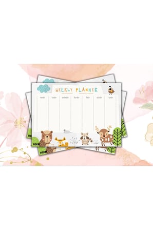 Çocuk Haftalık Planlayıcı - A4 - 30 Yaprak - Öğrenci Planlayıcı - Okul Planlayıcı - Ders Programı