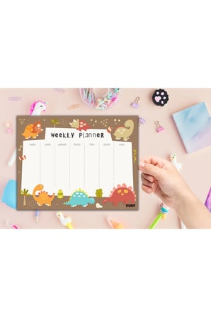 Çocuk Haftalık Planlayıcı - A4 - 30 Yaprak - Öğrenci Planlayıcı - Okul Planlayıcı - Ders Programı