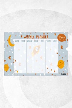Çocuk Haftalık Planlayıcı - A4 - 30 Yaprak - Öğrenci Planlayıcı - Okul Planlayıcı - Ders Programı