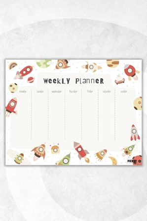 Çocuk Haftalık Planlayıcı - A4 - 30 Yaprak - Öğrenci Planlayıcı - Okul Planlayıcı - Ders Programı