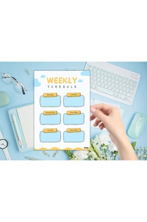 Çocuk Haftalık Planlayıcı - A4 - 30 Yaprak - Öğrenci Planlayıcı - Okul Planlayıcı - Ders Programı