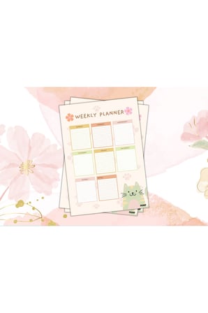Çocuk Haftalık Planlayıcı - A4 - 30 Yaprak - Öğrenci Planlayıcı - Okul Planlayıcı - Ders Programı