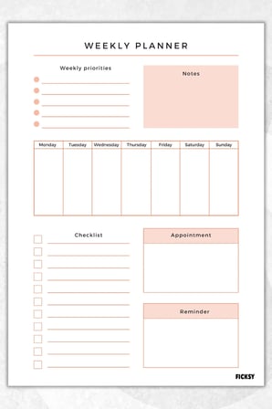 Haftalık Planlayıcı - A4 Ebat Yapılacaklar - 30 Yaprak - Weekly Planner