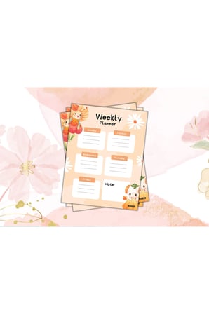 Çocuk Haftalık Planlayıcı - A4 - 30 Yaprak - Öğrenci Planlayıcı - Okul Planlayıcı - Ders Programı