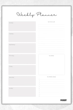 Haftalık Planlayıcı - A4 Ebat Yapılacaklar - 30 Yaprak - Weekly Planner