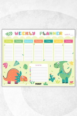 Çocuk Haftalık Planlayıcı - A4 - 30 Yaprak - Öğrenci Planlayıcı - Okul Planlayıcı - Ders Programı