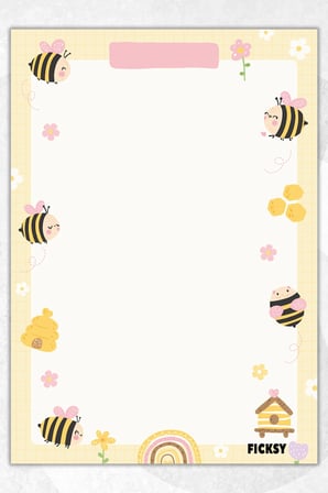 A5 Arı Bloknot Çizgisiz Defter - 50 Yaprak - Memopad - Notepad - Not Defteri - Not Kağıdı