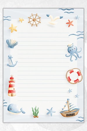 A5 Deniz Bloknot Çizgili Defter - 50 Yaprak - Memopad - Notepad - Not Defteri - Not Kağıdı