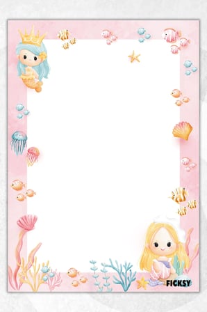 A5 Deniz Kızı Bloknot Çizgisiz Defter - 50 Yaprak - Memopad - Notepad - Not Defteri - Not Kağıdı