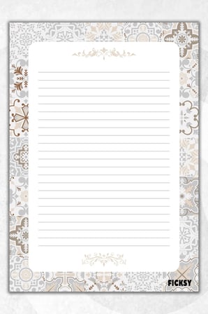 A5 Motifli Bloknot Çizgili Defter - 50 Yaprak - Memopad - Notepad - Not Defteri - Not Kağıdı