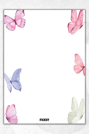 A5 Kelebek Bloknot Çizgisiz Defter - 50 Yaprak - Memopad - Notepad - Not Defteri - Not Kağıdı