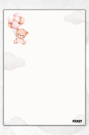 A5 Ayıcık Bloknot Çizgisiz Defter - 50 Yaprak - Memopad - Notepad - Not Defteri - Not Kağıdı