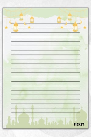A5 İslam Bloknot Çizgili Defter - 50 Yaprak - Memopad - Notepad - Not Defteri - Not Kağıdı