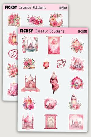 İslam Sticker Seti  - 30 Adet Etiket Çıkartma  - Muslim - Ramazan - Ramadan - Tesettür - Hijab Girl