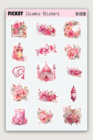 İslam Sticker Seti  - 30 Adet Etiket Çıkartma  - Muslim - Ramazan - Ramadan - Tesettür - Hijab Girl