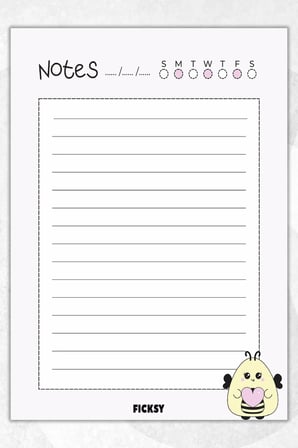 A5 Arı Bloknot Çizgili Defter - 50 Yaprak - Memopad - Notepad - Not Defteri - Not Kağıdı