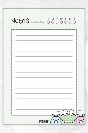 A5 Hayvanlar Bloknot Çizgili Defter - 50 Yaprak - Memopad - Notepad - Not Defteri - Not Kağıdı
