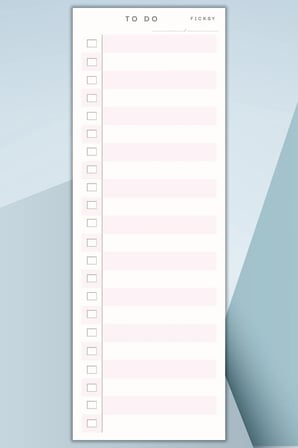 Yapılacaklar Listesi - 50 Sayfa - 29,7*10.5 cm - To Do List - Checklist- Kontrol Listesi - Planlayıcı - Pembe