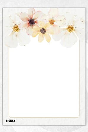 A5 Çiçek Bloknot Çizgisiz Defter - 50 Yaprak - Memopad - Notepad - Not Defteri - Not Kağıdı