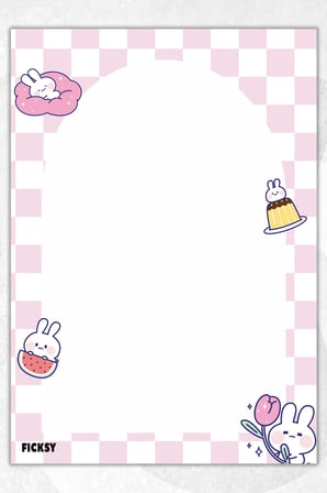 A5 Kawaii Tavşan Bloknot Çizgisiz Defter - 50 Yaprak - Notepad - Not Defteri - Not Kağıdı