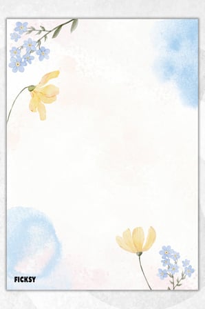 A5 Çiçek Bloknot Çizgisiz Defter - 50 Yaprak - Memopad - Notepad - Not Defteri - Not Kağıdı