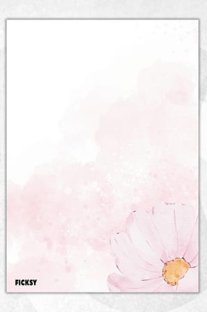 A5 Çiçek Bloknot Çizgisiz Defter - 50 Yaprak - Memopad - Notepad - Not Defteri - Not Kağıdı