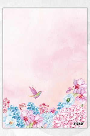 A5 Çiçek Bloknot Çizgisiz Defter - 50 Yaprak - Memopad - Notepad - Not Defteri - Not Kağıdı