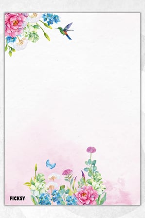 A5 Çiçek Bloknot Çizgisiz Defter - 50 Yaprak - Memopad - Notepad - Not Defteri - Not Kağıdı