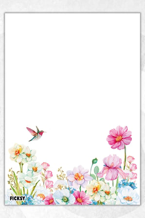 A5 Çiçek Bloknot Çizgisiz Defter - 50 Yaprak - Memopad - Notepad - Not Defteri - Not Kağıdı