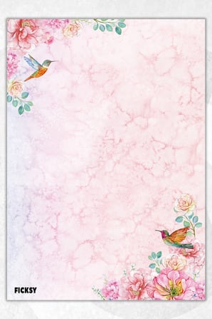 A5 Çiçek Bloknot Çizgisiz Defter - 50 Yaprak - Memopad - Notepad - Not Defteri - Not Kağıdı