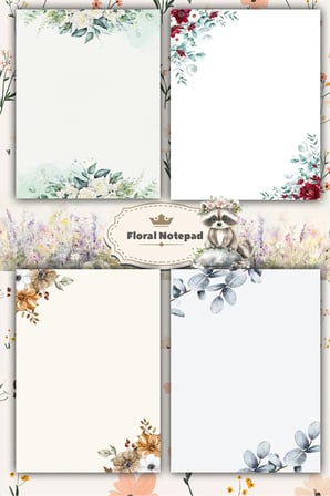 A5 Çiçek Bloknot Çizgisiz Defter - 50 Yaprak - Memopad - Notepad - Not Defteri - Not Kağıdı