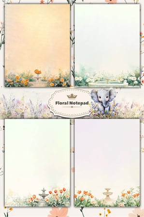 A5 Çiçek Bloknot Çizgisiz Defter - 50 Yaprak - Memopad - Notepad - Not Defteri - Not Kağıdı