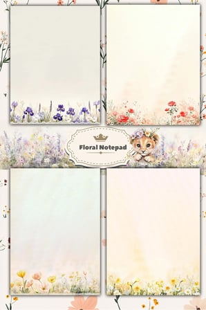 A5 Çiçek Bloknot Çizgisiz Defter - 50 Yaprak - Memopad - Notepad - Not Defteri - Not Kağıdı