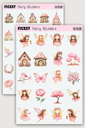 Sevimli Peri Sticker Seti - 45 Adet Etiket Çıkartma