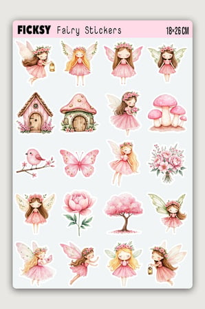 Sevimli Peri Sticker Seti - 45 Adet Etiket Çıkartma