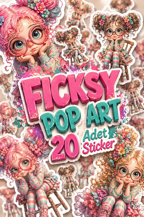 Sevimli Kız Sticker Seti - 20 Adet Etiket Çıkartma