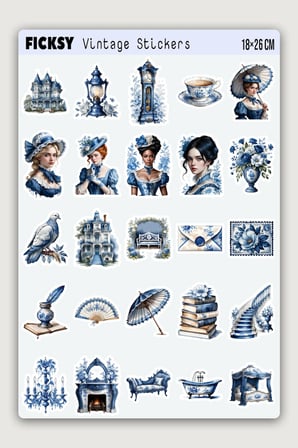 Vintage Sticker Seti - 50 Adet Etiket Çıkartma