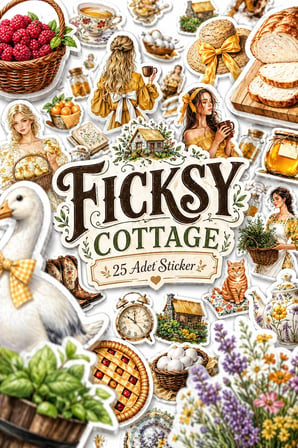 Kır Evi ve Mutfak Sticker Seti - 25 Adet Etiket Çıkartma