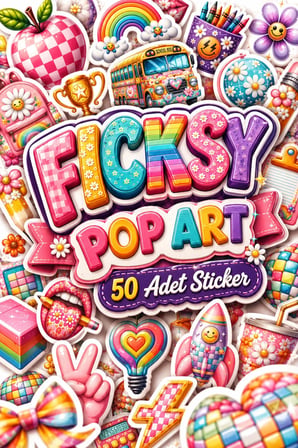 Okul Temalı Sticker Seti - 50 Adet Öğrenci Etiket Çıkartma