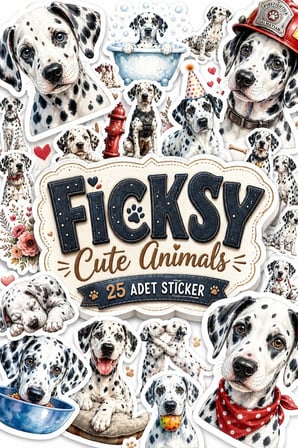 Dalmaçyalı Köpek Sticker Seti - 25 Adet Dalmatian Dog Etiket Çıkartma