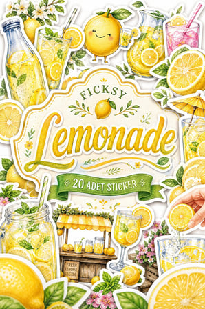 Limonata Sticker Seti - 20 Adet Limon Etiket Çıkartma