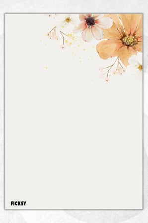 A5 Çiçek Bloknot Çizgisiz Defter - 50 Yaprak - Memopad - Notepad - Not Defteri - Not Kağıdı