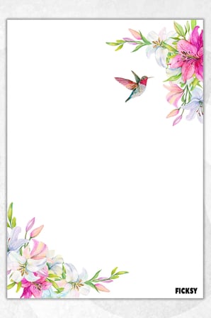 A5 Çiçek Bloknot Çizgisiz Defter - 50 Yaprak - Memopad - Notepad - Not Defteri - Not Kağıdı