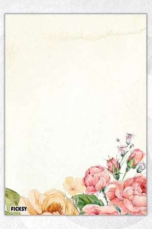 A5 Çiçek Bloknot Çizgisiz Defter - 50 Yaprak - Memopad - Notepad - Not Defteri - Not Kağıdı