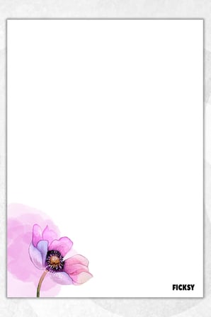 A5 Çiçek Bloknot Çizgisiz Defter - 50 Yaprak - Memopad - Notepad - Not Defteri - Not Kağıdı