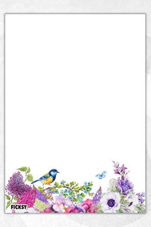 A5 Çiçek Bloknot Çizgisiz Defter - 50 Yaprak - Memopad - Notepad - Not Defteri - Not Kağıdı