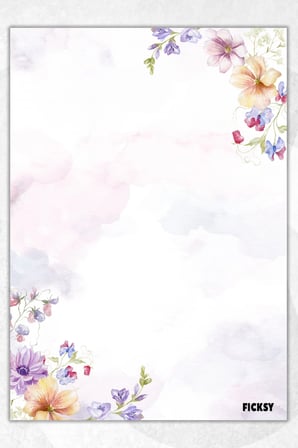 A5 Çiçek Bloknot Çizgisiz Defter - 50 Yaprak - Memopad - Notepad - Not Defteri - Not Kağıdı